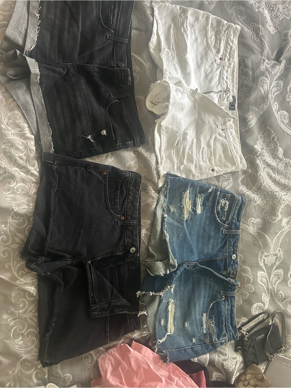 Abercrombie and Fitch women’s  Denim & Cotton Shorts — White, Black, Blue